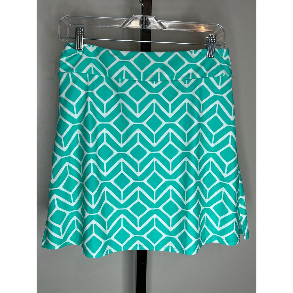 Jude Connally Sonia Skort Aqua Geo Lattice Print XS NWOT